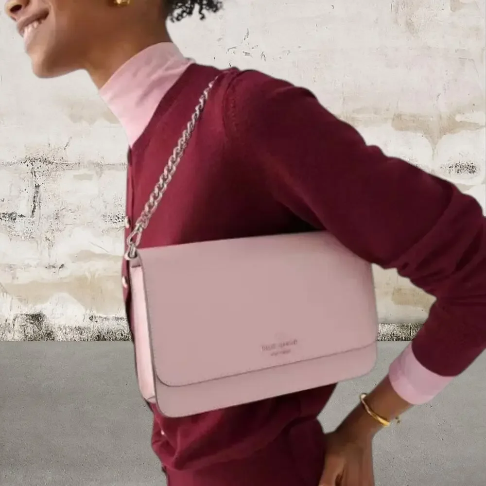 Kate Spade $438 Madison Crossbody in Tutu Pink with Card Case NWT